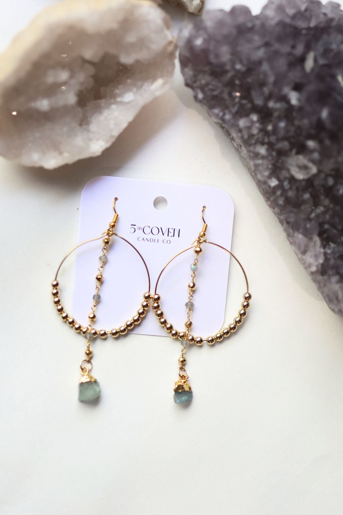 Aquamarine Drop Hoops